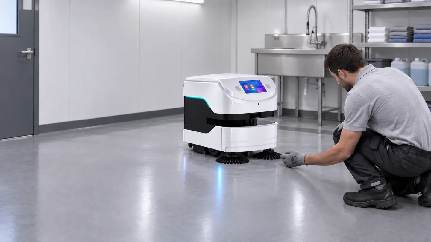Intervention d’un opérateur auprès du robot ÆNIX PURE ONE LITE