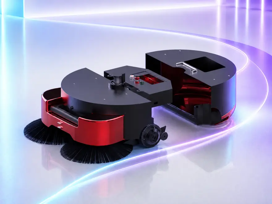 The 30-litre debris hopper on the ÆNIX PURE SWEEP robot