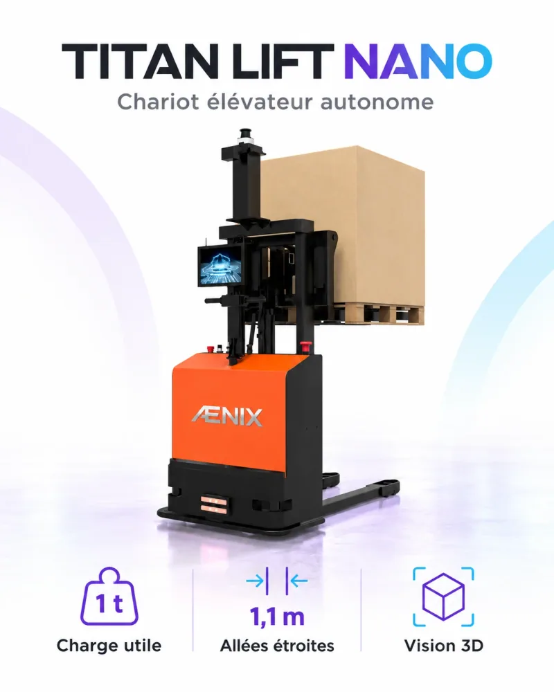 ÆNIX TITAN LIFT NANO, the compact stacker for conveyors, docks and workstations