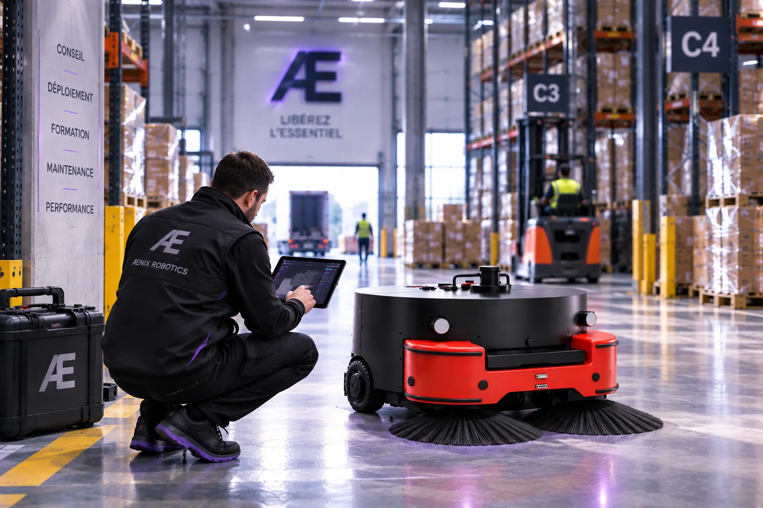 Déploiement d’un robot professionnel ÆNIX sur site logistique