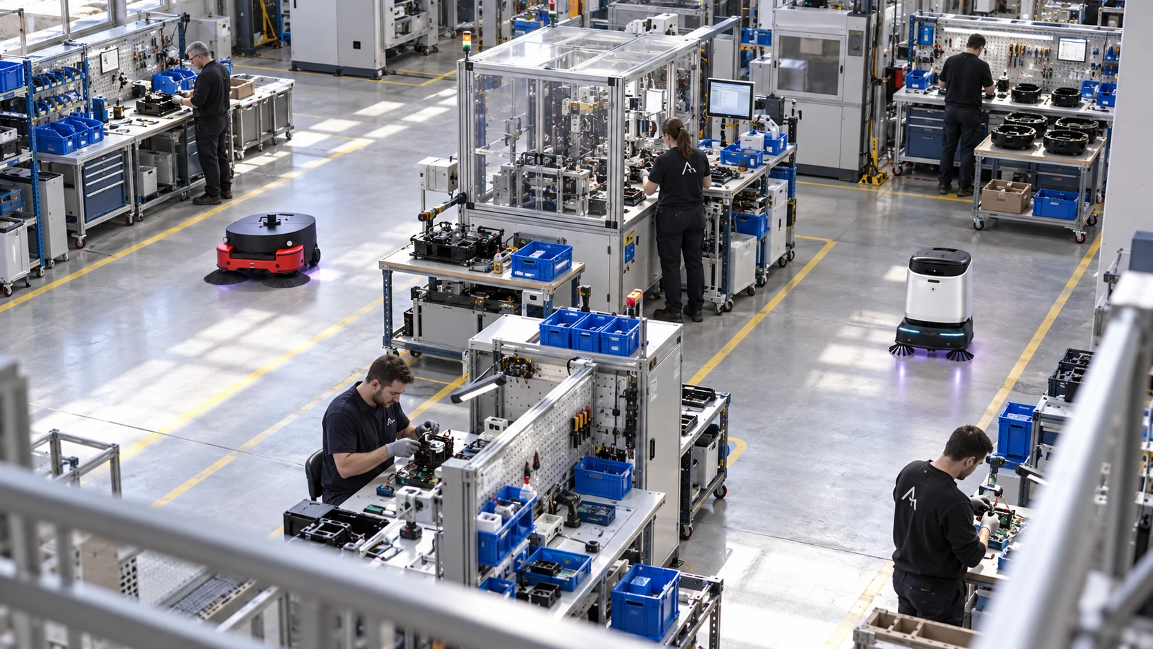 Organisation des espaces et des flux dans un atelier industriel