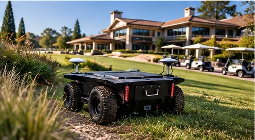 ÆNIX GREEN ONE robotic mower for clubhouse green spaces