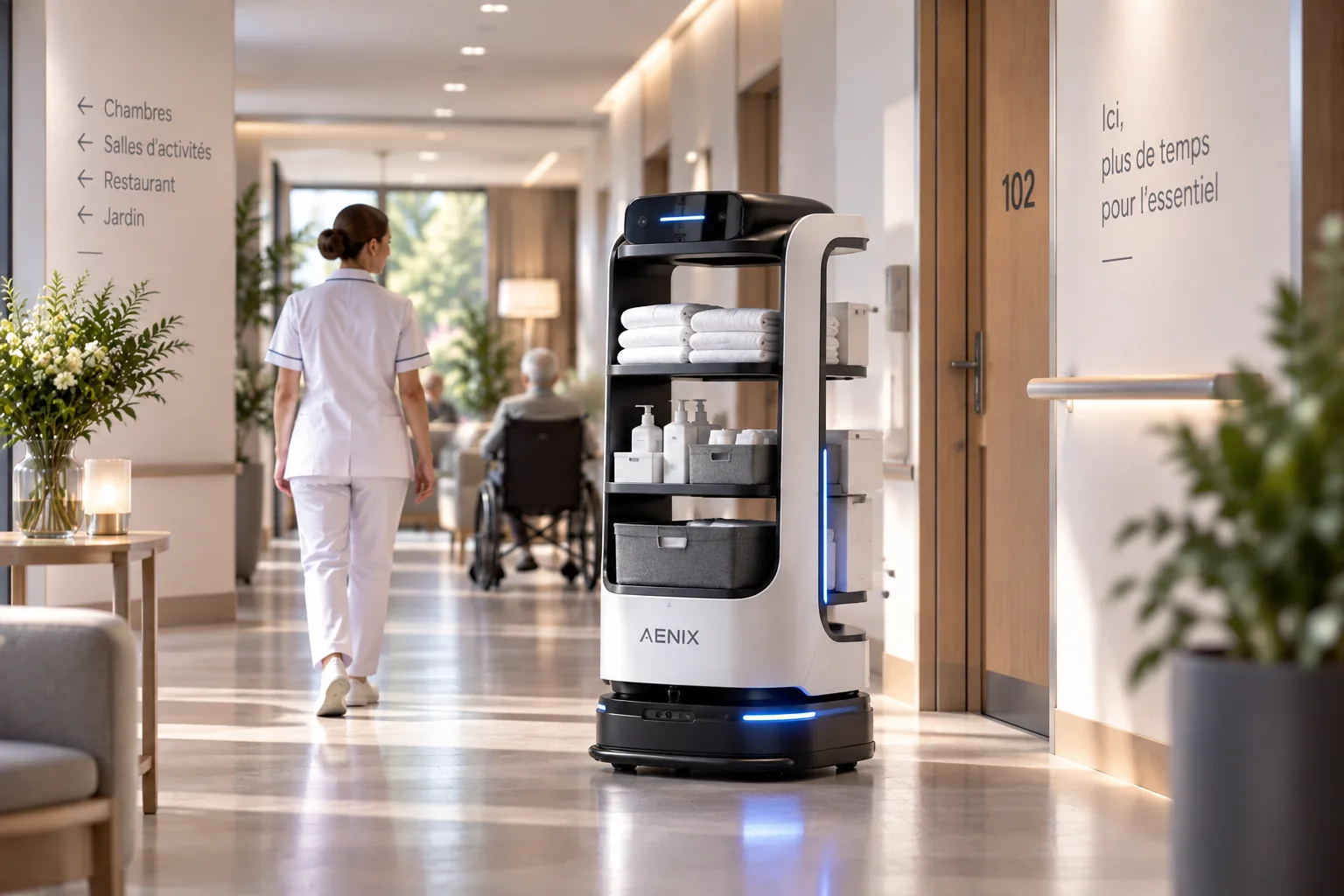 Robot ÆNIX pour certains transports internes en établissement